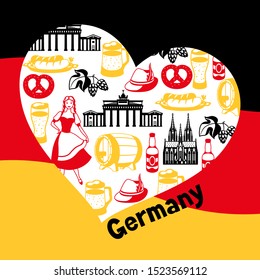 German background design. Germany national traditional symbols and objects.