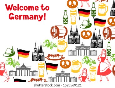 German background design. Germany national traditional symbols and objects.