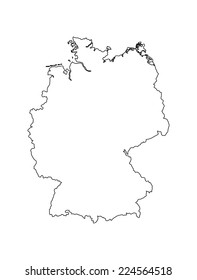 German banner vector map. Icon of Germany isolated on white background. High detailed vector map - Germany,Outlined, contour.  