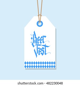 German Beer Fest label with hand drawn element. Oktoberfest. Holiday badge design. Vector illustration.