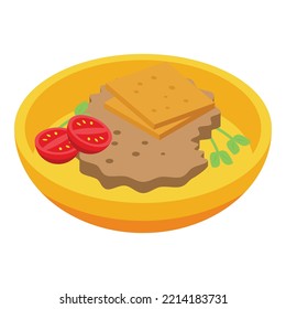 German breakfast food icon isometric vector. Cuisine dish. Dinner top