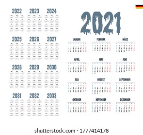 Spanish 2021 Calendar Vector Design Template Stock Vector (Royalty Free ...
