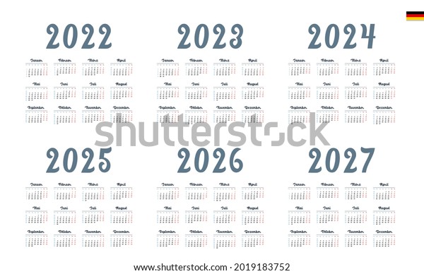 German Calendar 2022 2023 2024 2025 Stock Vector (Royalty Free ...