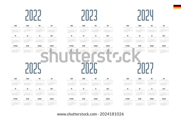 German Calendar 2022 2023 2024 2025 Stock Vector (Royalty Free ...