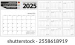 German calendar planner for 2025. German language, week starts from Monday. Vector calendar template for Germany, Belgium, Austria, Switzerland and other.