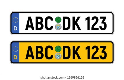 German car license plate vehicle registration isolated sign