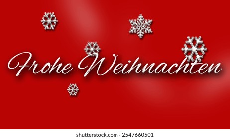 German Christmas Greeting Typography.  Merry Christmas in German greeting holiday card