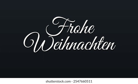 German Christmas Greeting Typography.  Merry Christmas in German greeting holiday card