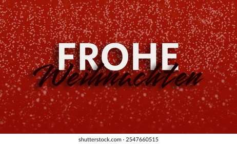 German Christmas Greeting Typography.  Merry Christmas in German greeting holiday card