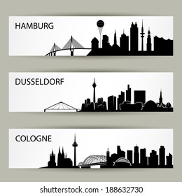 German cities skylines - vector illustration