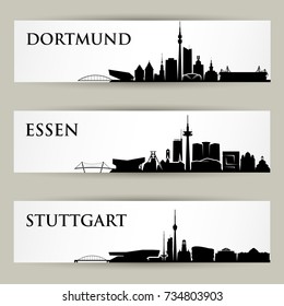 German cities skylines - vector illustration