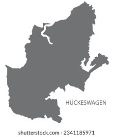 Hückeswagen German city map grey illustration silhouette shape