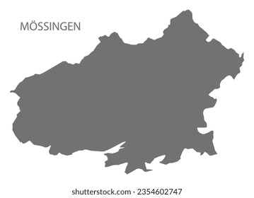 Mössingen German city map grey illustration silhouette shape
