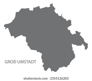 Groß-Umstadt German city map grey illustration silhouette shape