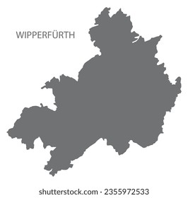 Wipperfürth German city map grey illustration silhouette shape