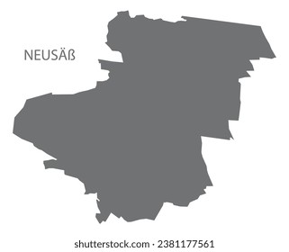 Neusäß German city map grey illustration silhouette shape