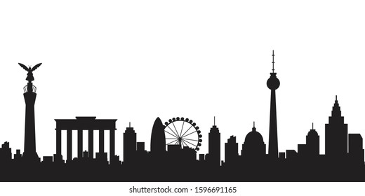 German city skyline  silhouette. Vector illustration