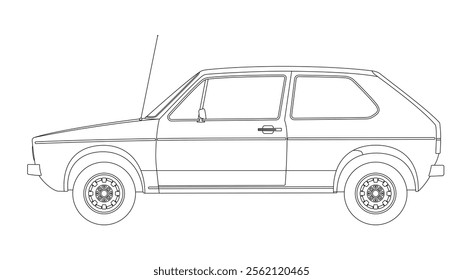 German Classic Compact Hatchback
Vector Speed Icon Vehicle Automobile Auto Car