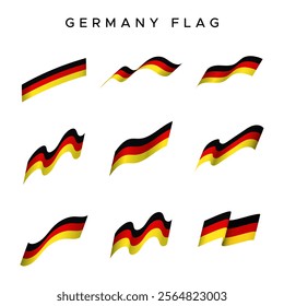 German Country flag vector pack with waving style. For design elements with the concept of celebrating German holidays.