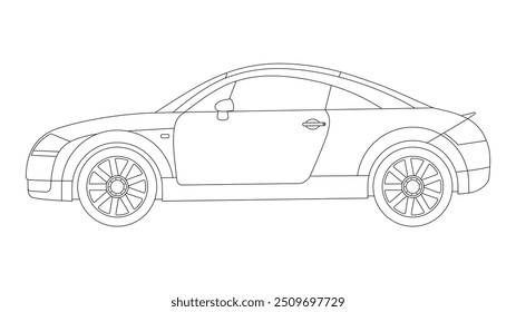 German Coupe Car Vector Speed Classic Icon Style Vehicle Outline Germany