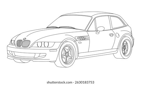 German Coupe Retro Classic Icon Speed Sport Car Vehicle Vector Clown Shoe