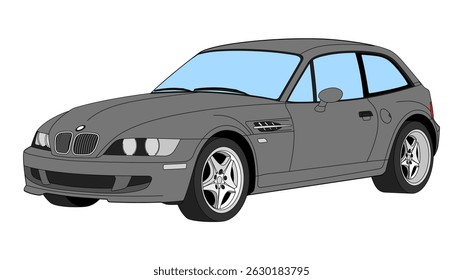 German Coupe Retro Classic Icon Speed Sport Car Vehicle Vector Clown Shoe