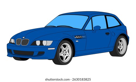 German Coupe Retro Classic Icon Speed Sport Car Vehicle Vector Clown Shoe