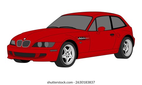 German Coupe Retro Classic Icon Speed Sport Car Vehicle Vector Clown Shoe