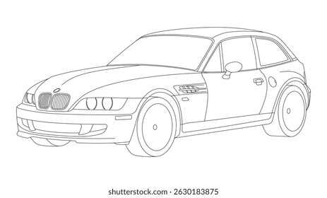 German Coupe Retro Classic Icon Speed Sport Car Vehicle Vector Clown Shoe