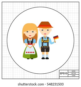 German couple in national dress icon