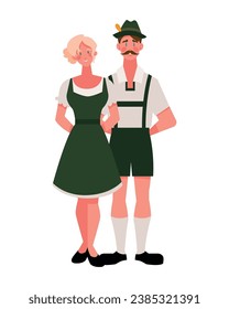 german couple standing illustration isolated