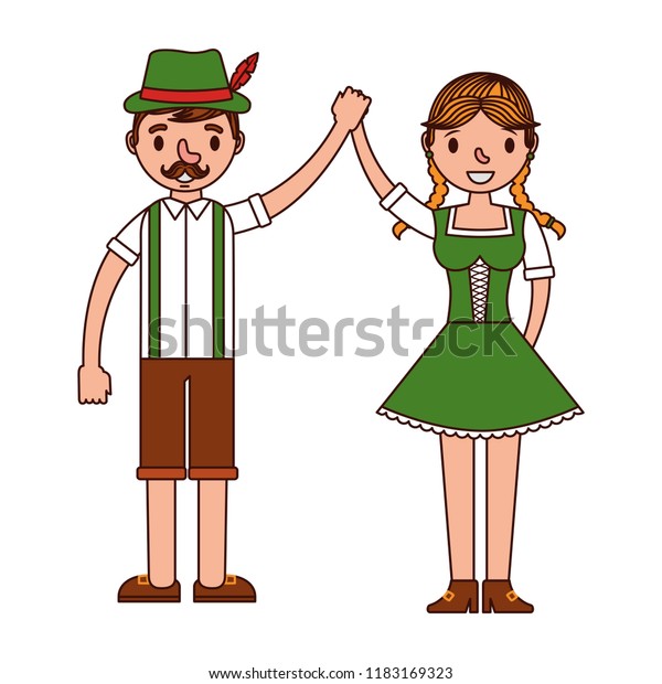 German Couple Typical Costume Stock Vector (Royalty Free) 1183169323 ...