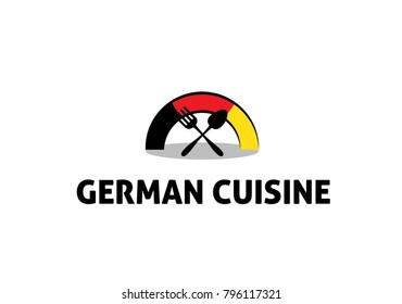 German Cuisine And German Flag