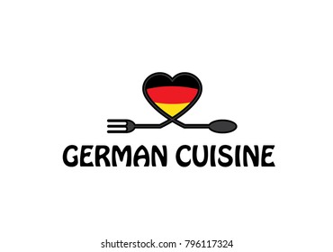 german cuisine and german flag