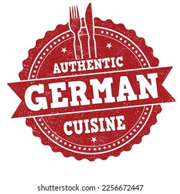 German cuisine grunge rubber stamp on white background, vector illustration