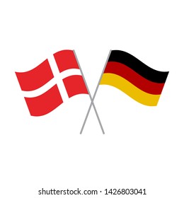 German and Danish flags vector isolated on white background