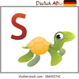 German or Deutsch Zoo Animals Alphabet for the kids: S