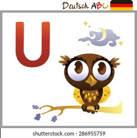 German or Deutsch Zoo Animals Alphabet for the kids: U