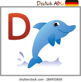 German or Deutsch Zoo Animals Alphabet for the kids: D
