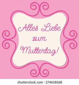 German doodle frame card in vector format.