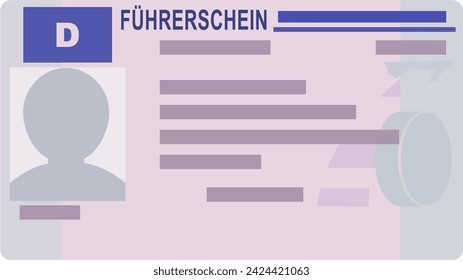 German driving license (flat design, cut out)