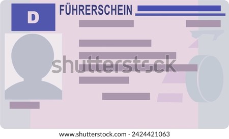 German driving license (flat design, cut out)