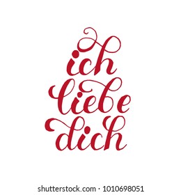 German or dutch motto or phrase for saying I love you. Label for valentine's day, quote for wedding, emotion or feeling expression. Romance and tenderness, type and lettering theme