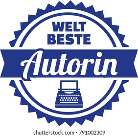 German emblem for worlds best writer female