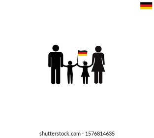 GERMAN family with germany national flag, we love germany concept, sign symbol background, vector illustration.