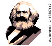 German famous philosopher, Karl Marx illustration, isolated style on white background