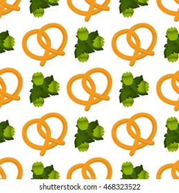 German festival seamless pattern Bavarian Oktoberfest vector background. Vector seamless pattern for Oktoberfest flat style. Traditional for autumn festival. Vector seamless pattern for Oktoberfest.