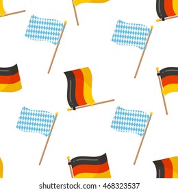 German festival seamless pattern Bavarian Oktoberfest vector background. Vector seamless pattern for Oktoberfest flat style. Traditional for autumn festival. Vector seamless pattern for Oktoberfest.