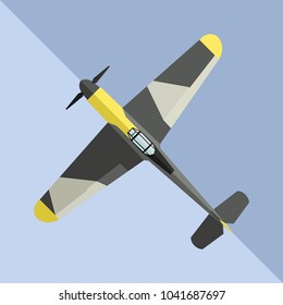 German Fighter Plane WWII Vector Illustration