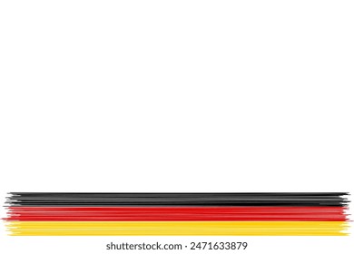 German flag background frame border vector illustration. Flag of Germany line texture design on white background horizontal .
